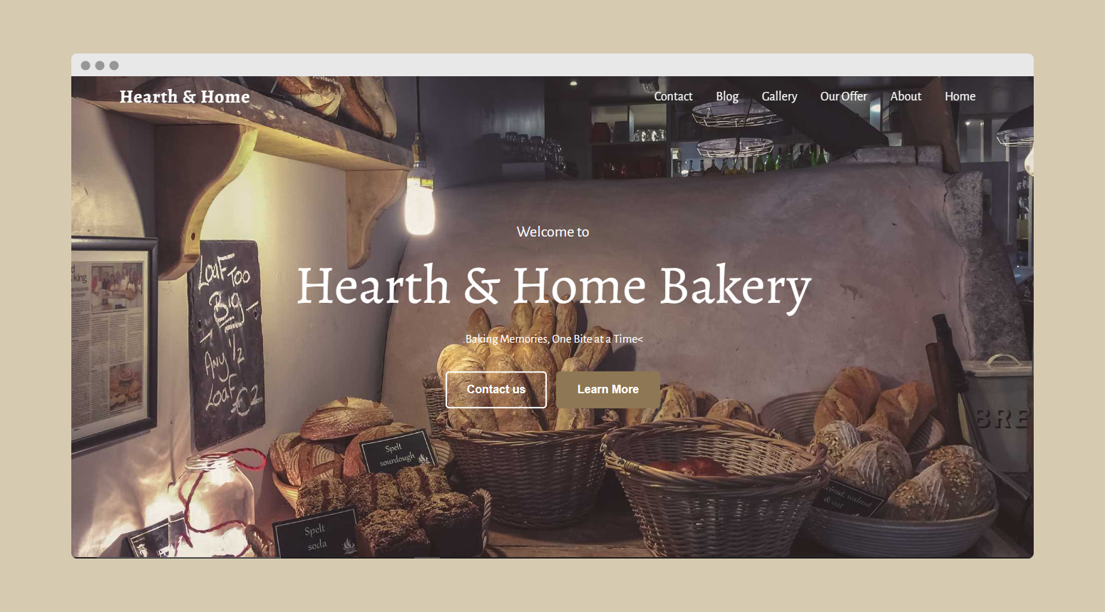 Hearth & Home Bakery Website